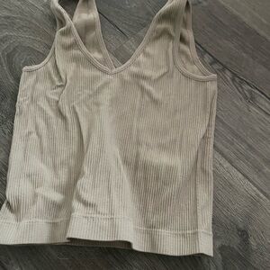 brown cropped tank top